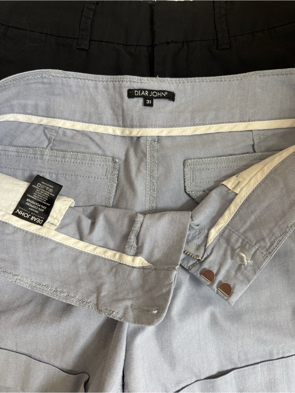 Dear John Bundle -  Black and Lt Blue Hampton Shorts Size 31 - Picture 10 of 12